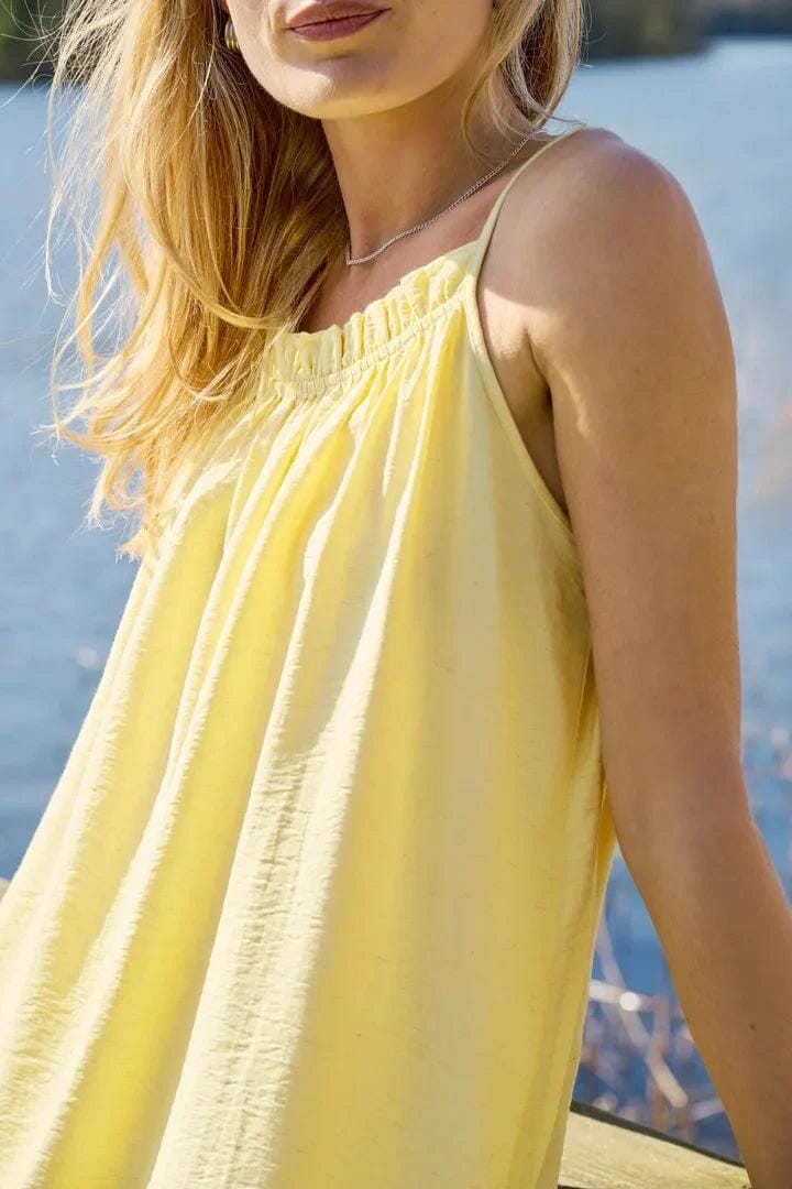 Only - Onllino S/L Long Ruffle Dress Ox - 4938578 Sunlight Kjoler