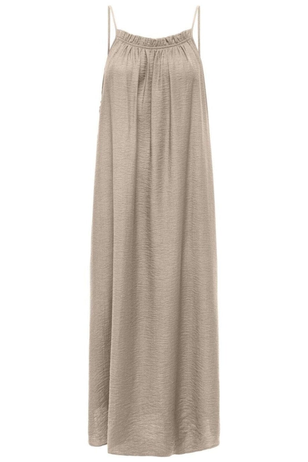 Only - Onllino S/L Long Ruffle Dress Ox - 4938579 Oxford Tan Kjoler