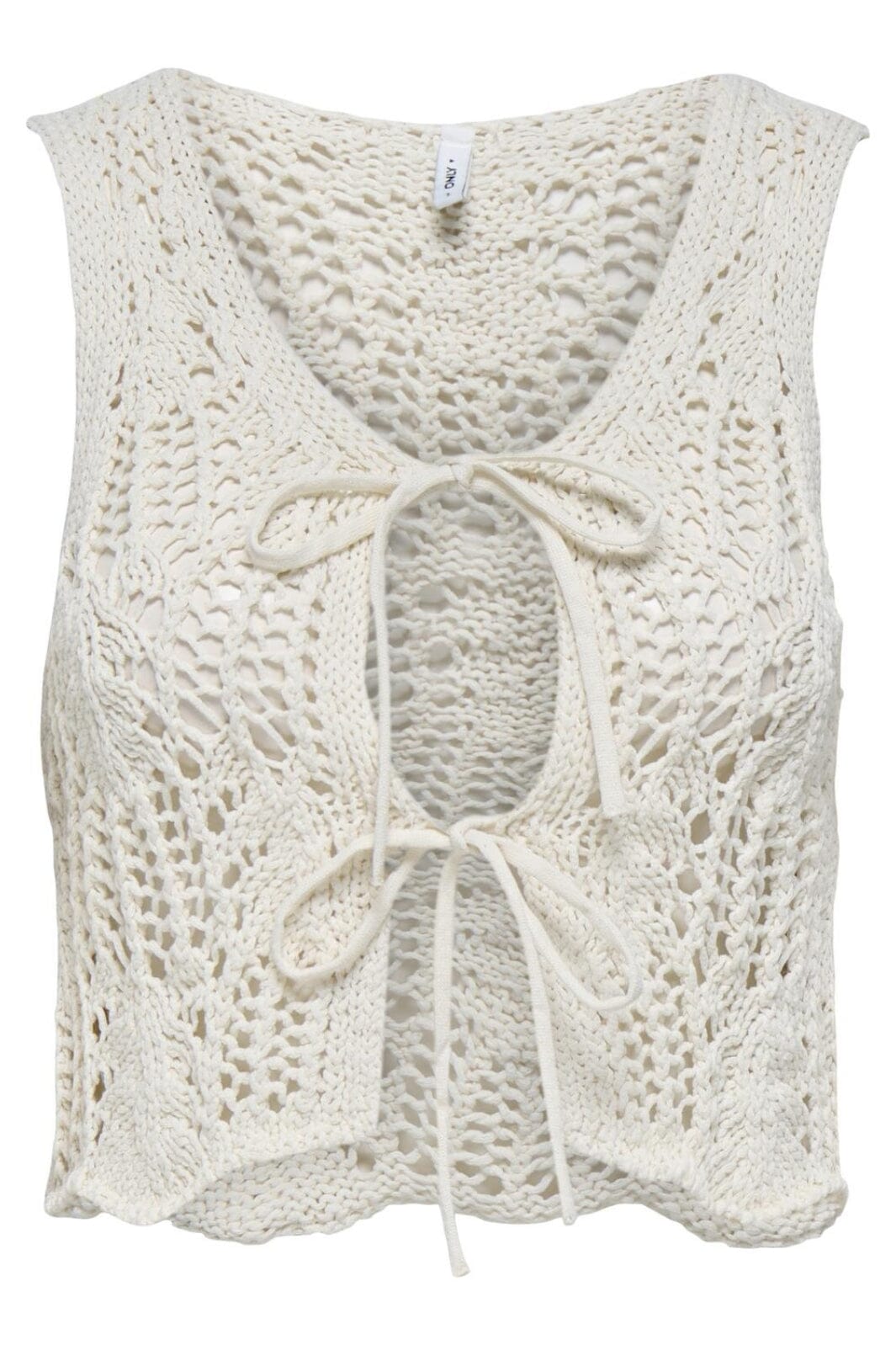 Only - Onllizzy Life Sl Crochet Tie Vest Knt - 4720792 Pumice Stone Veste