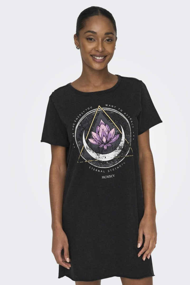 Only - Onllucy Life Dress S/S - 3923458 Black Lotus Kjoler