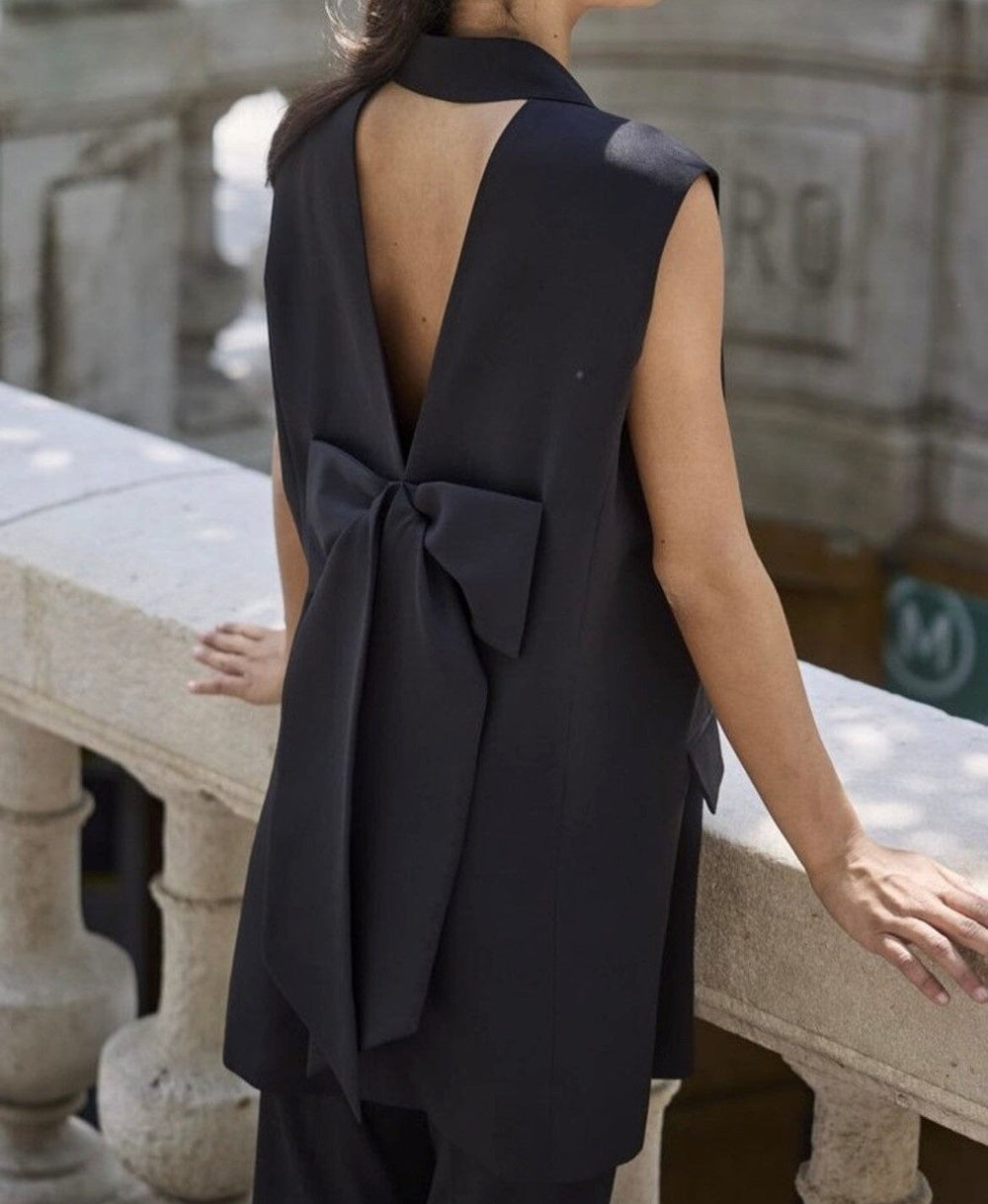 Only - Onlmalika S/L Bow Blazer Dress Tlr 15340119 - 4667906 - Black Kjoler