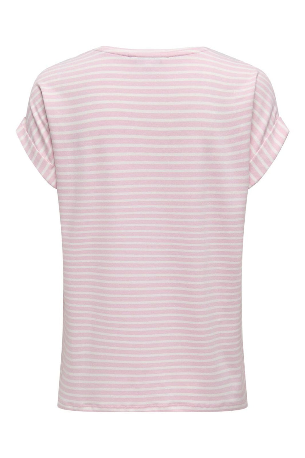 Only - Onlmoster Stripe S/S O-Neck Top - 4693917 Pink Lady Cloud Dancer