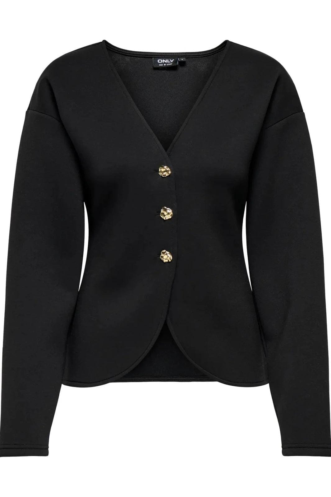 Only - Onlnaomi L/S Cardigan Swt - 4912045 Black Gold Buttons Cardigans