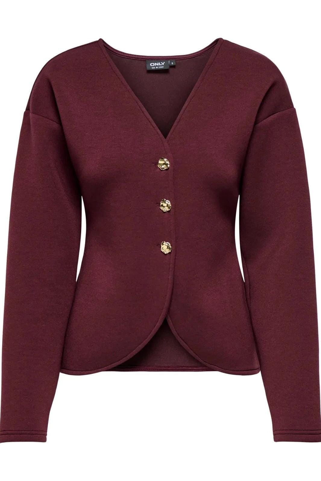 Only - Onlnaomi L/S Cardigan Swt - 4912046 Decadent Chocolate Gold Buttons Cardigans