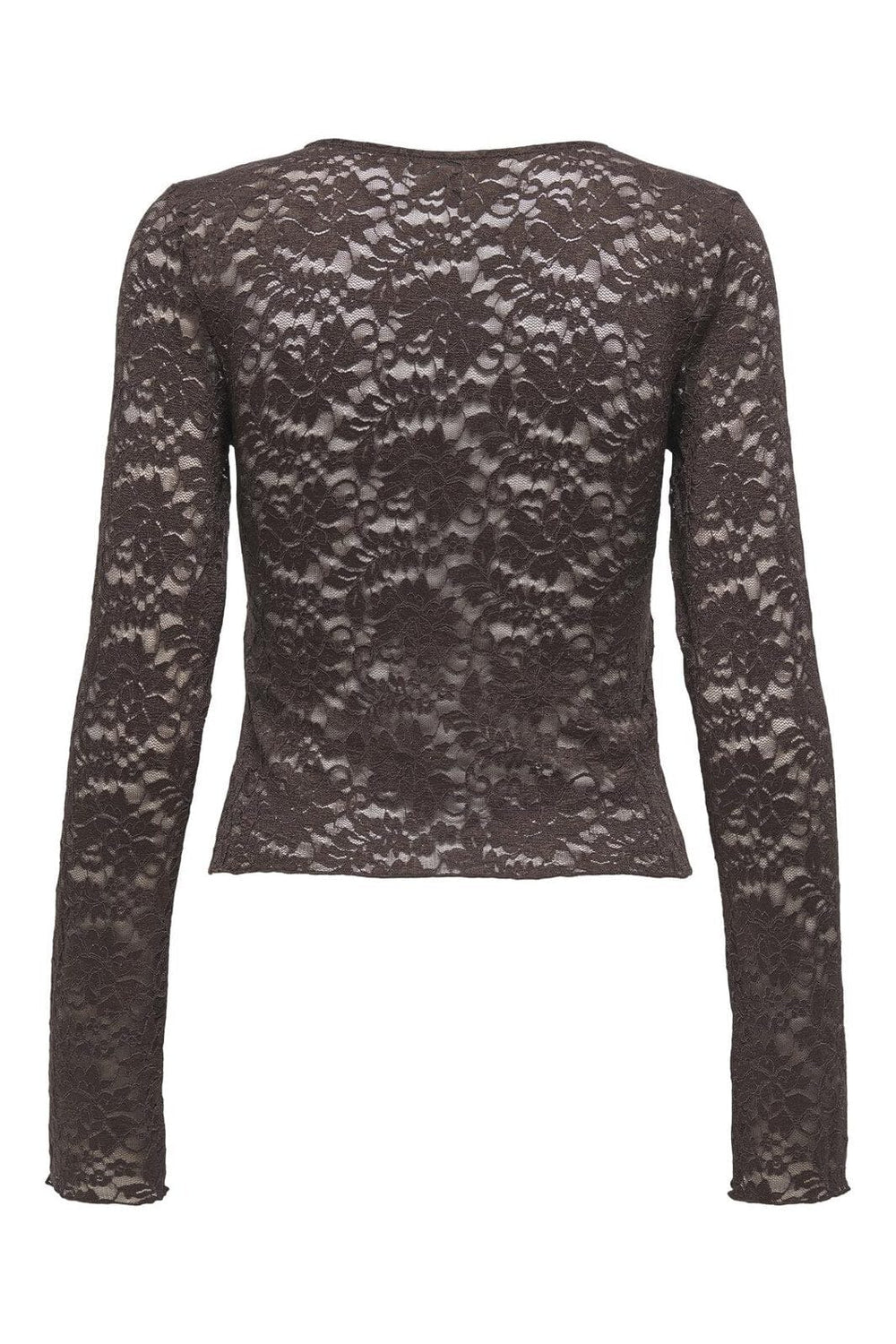 Only - Onlnikka L/S Lace Top - 4837729 Seal Brown