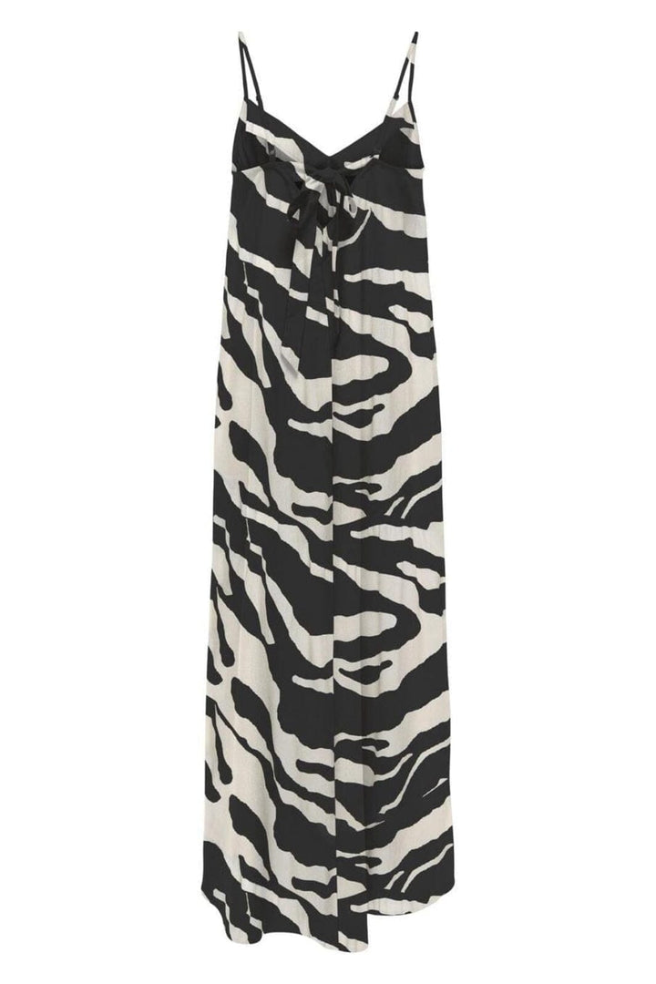 Only - Onlnova Life Vis Roxy Long Dress - 4759148 Black 644 Refined Zebra Kjoler
