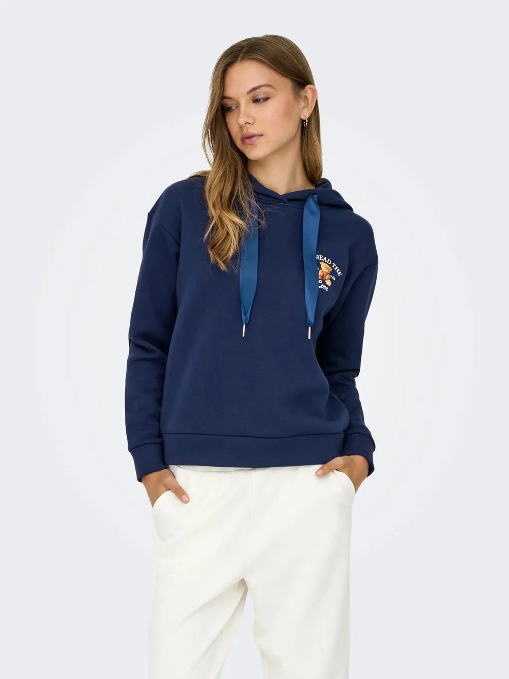 Only - Onlricky L/S Hood Box Swt - 4924855 Naval Academy Love + Naval Academy Sateen Strings Sweatshirts