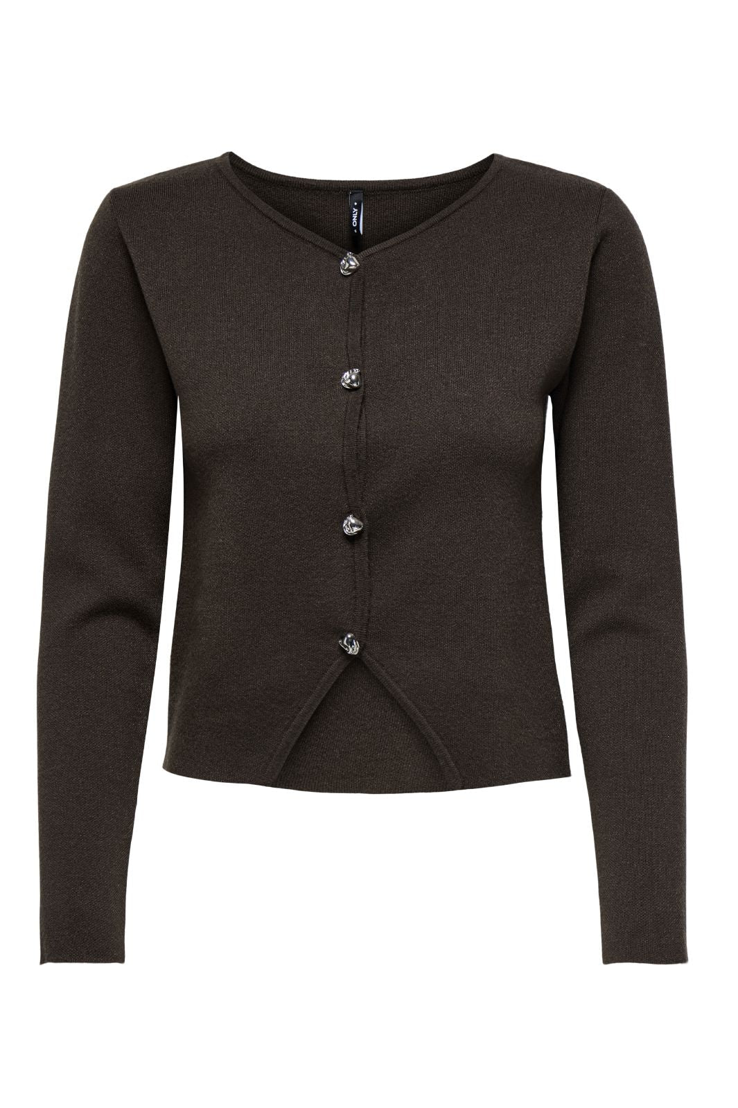 Only - Onlscarlett Ls Button Cardigan Knt - 4869112 Chocolate Torte Silver Button Cardigans
