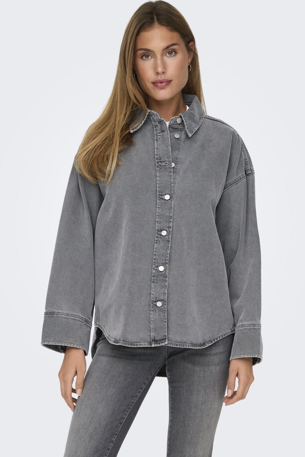 Only - Onlsophie L/S Oversized Jkt Sik - 4669953 Medium Grey Denim Jakker