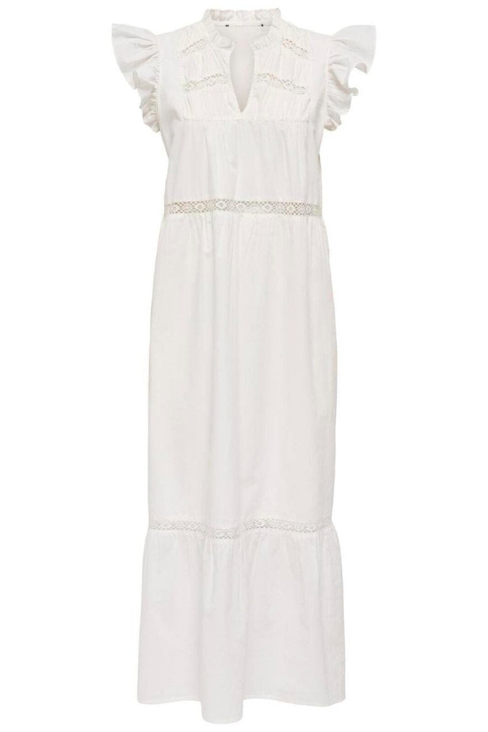 Only - Onlsunny Capsl Frill Dress - 4886732 Cloud Dancer Kjoler