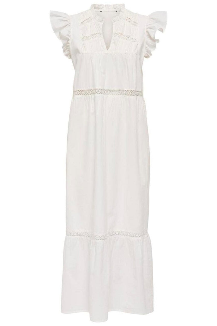 Only - Onlsunny Capsl Frill Dress - 4886732 Cloud Dancer Kjoler