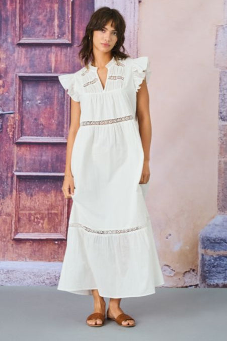 Only - Onlsunny Capsl Frill Dress - 4886732 Cloud Dancer Kjoler