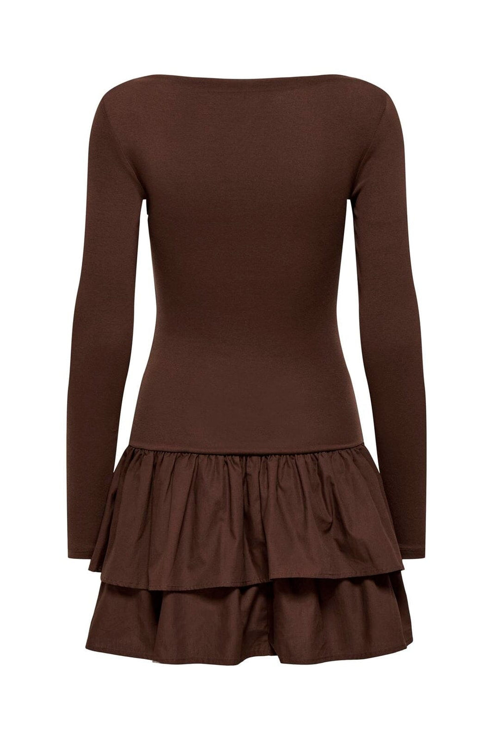 Only - Onlvega L/S Boatneck Mix Dress Box - 4978822 Chicory Coffee Chicory Coffee Woven Bottom