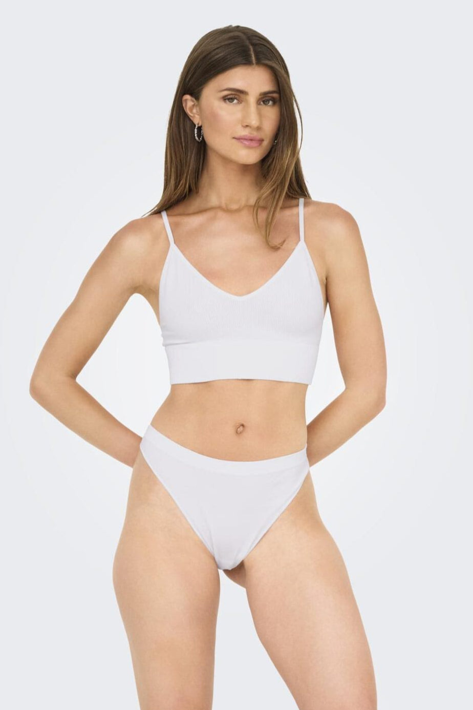 Only - Onlvicky Rib S-Les Thong 3-Pack Acc - 4685962 Bright White X 3