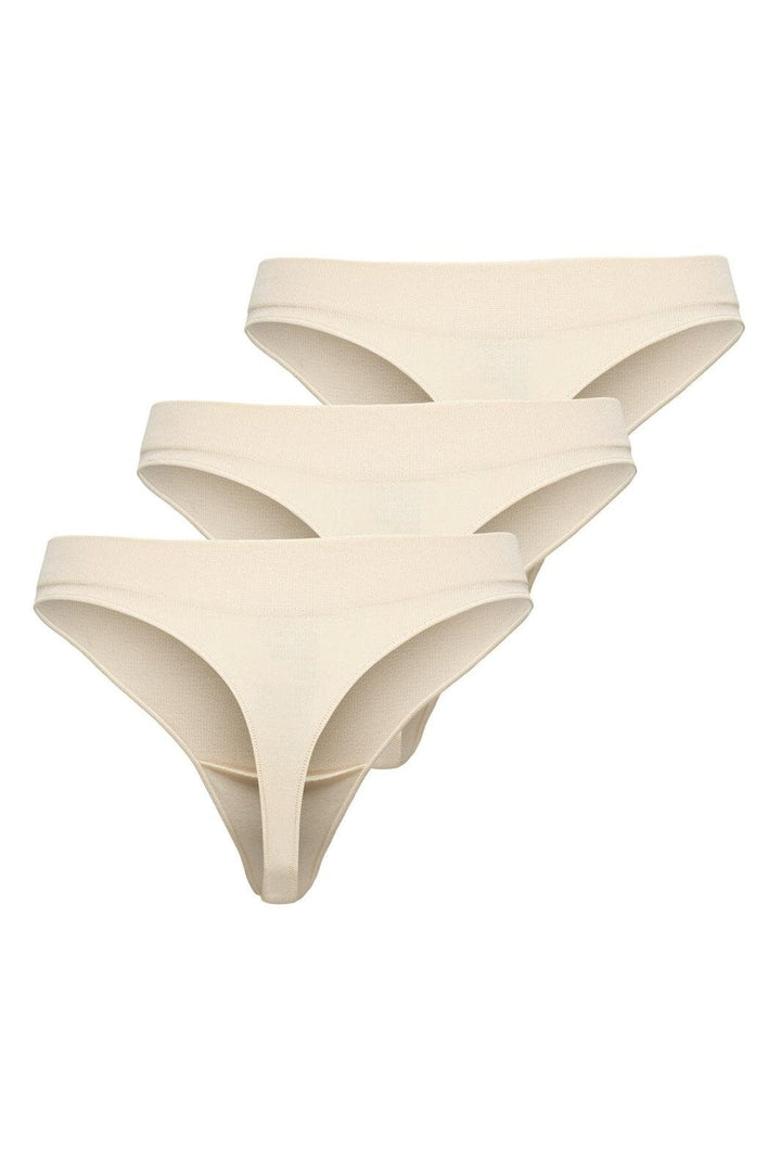 Only - Onlvicky Rib S-Les Thong 3-Pack Acc - 4779817 Peach Taffy X 3