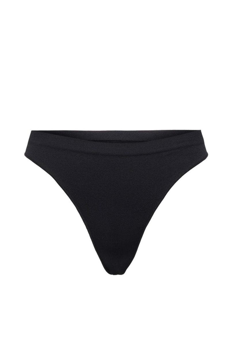 Only - Onlvicky Rib Seamless Thong Acc - 4792327 Black