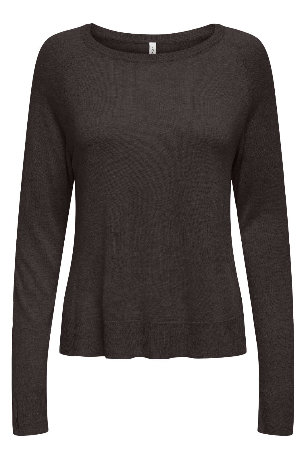 Only - Onlvienna Ls O-Neck Knt - 4838284 Chocolate Torte Melange
