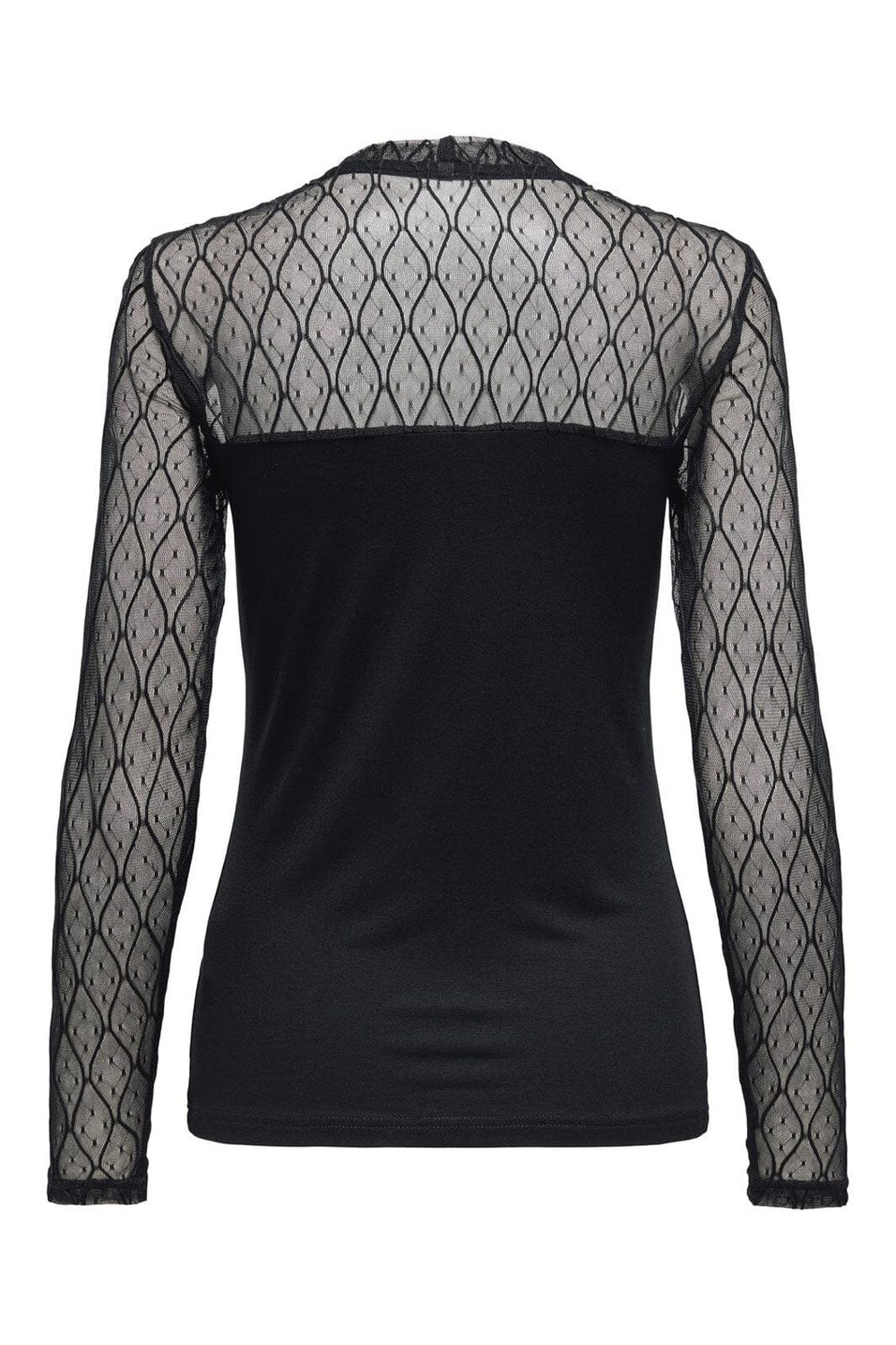 Only - Onlsalina L/S Lace Mix Top - 4805075 Black
