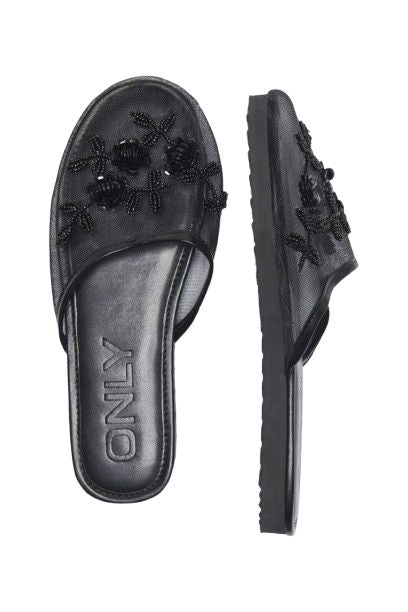 Only Shoes - Onlrio Mesh Bling Slipper - 4813580 Black Sandaler