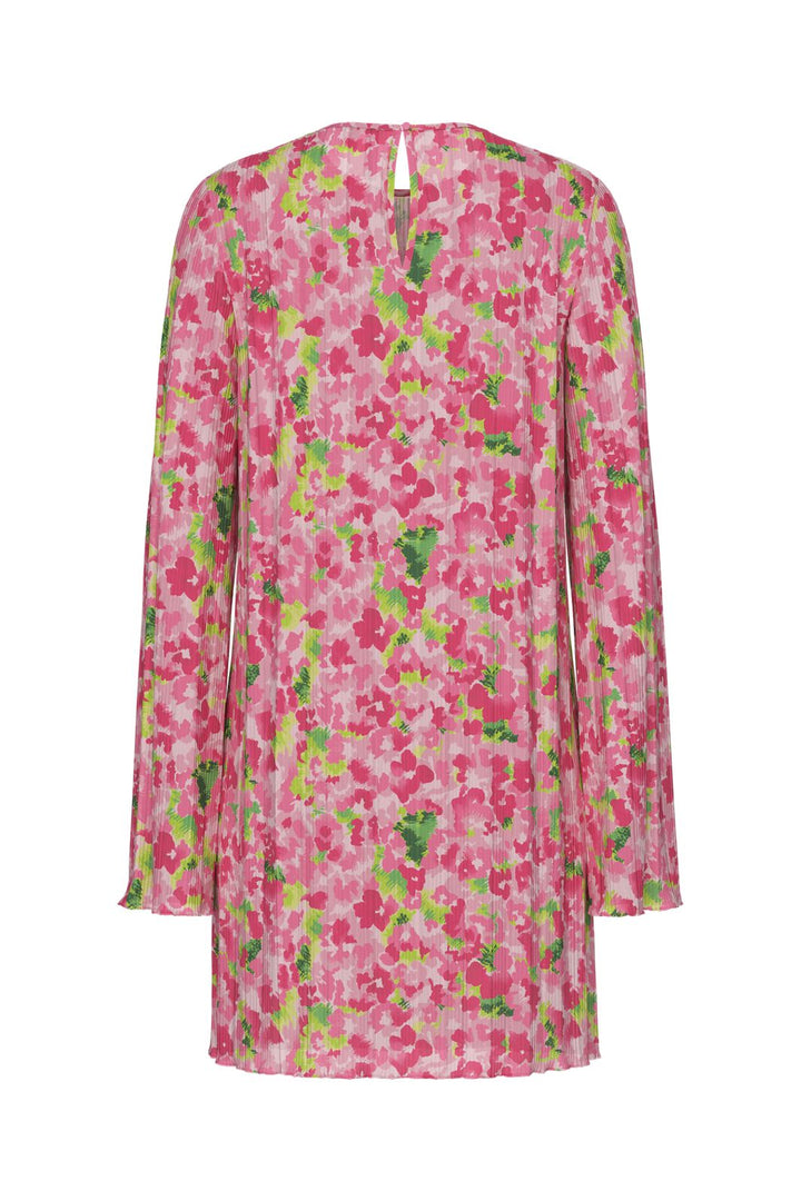 Pieces - Pcamber Ls Short Dress Kca - 4797862 Pink Cosmos Blurry Flowers