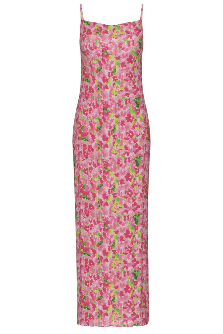 Pieces - Pcamber Sl Maxi Slip Dress Kca - 4797863 Pink Cosmos Blurry Flowers