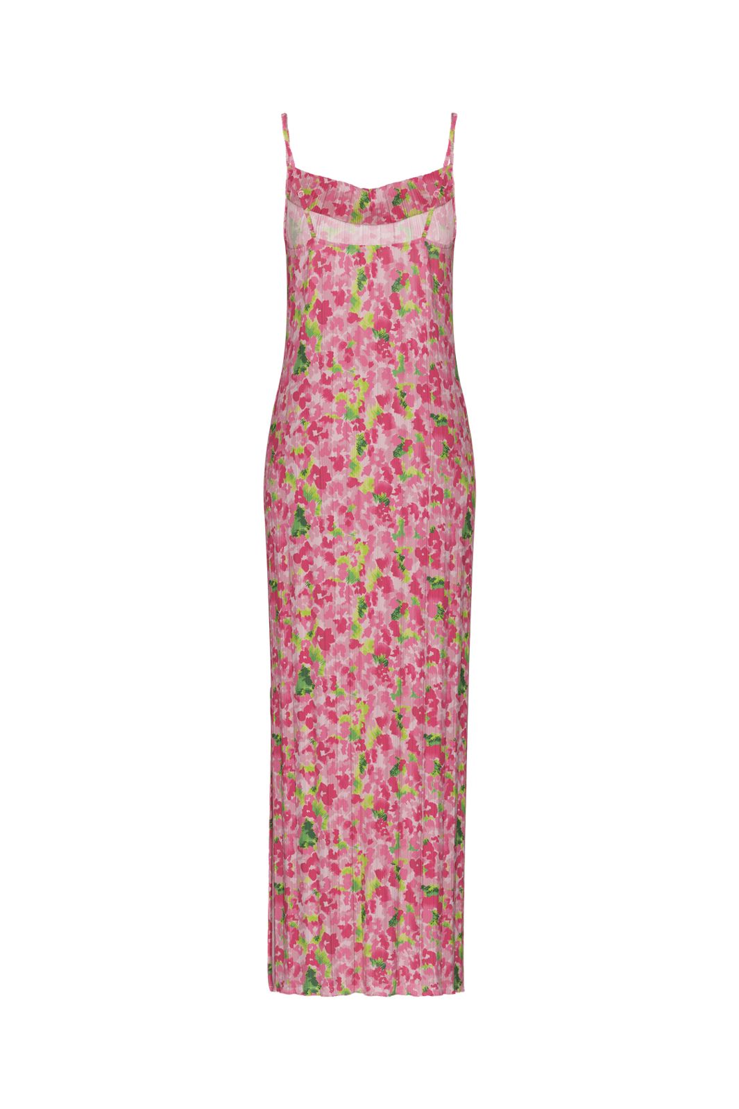 Pieces - Pcamber Sl Maxi Slip Dress Kca - 4797863 Pink Cosmos Blurry Flowers