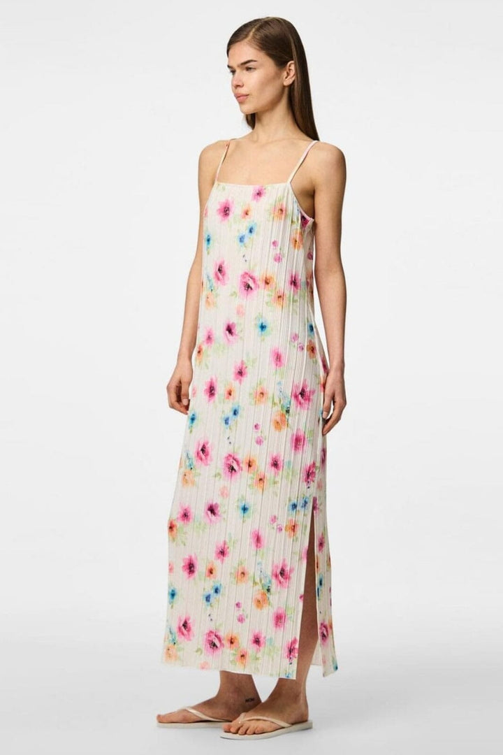 Pieces - Pcamber Sl Maxi Slip Dress Kca - 4842940 Bright White Blurry Flowers