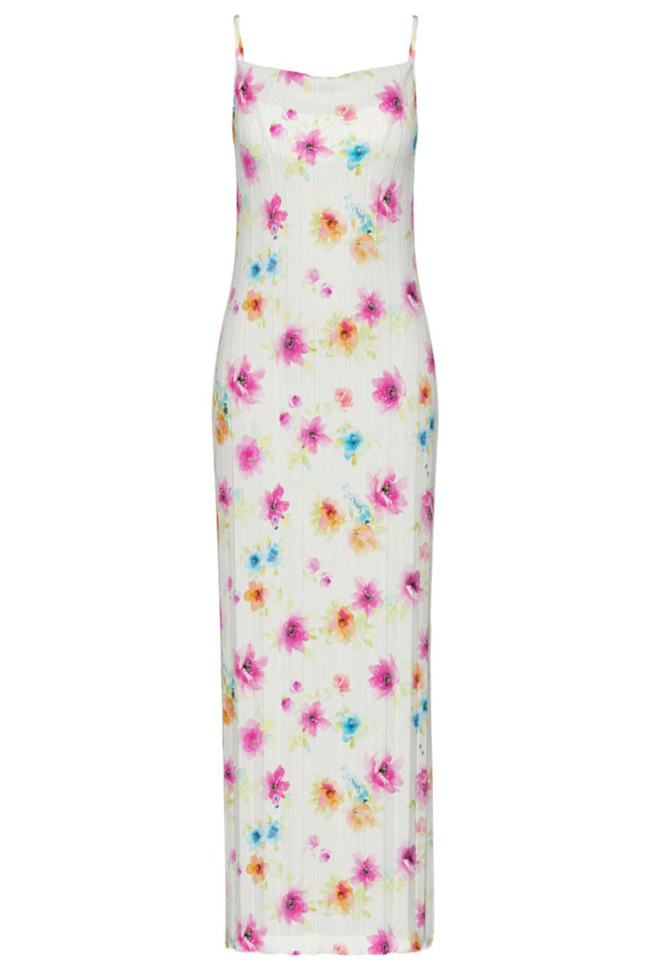 Pieces - Pcamber Sl Maxi Slip Dress Kca - 4842940 Bright White Blurry Flowers