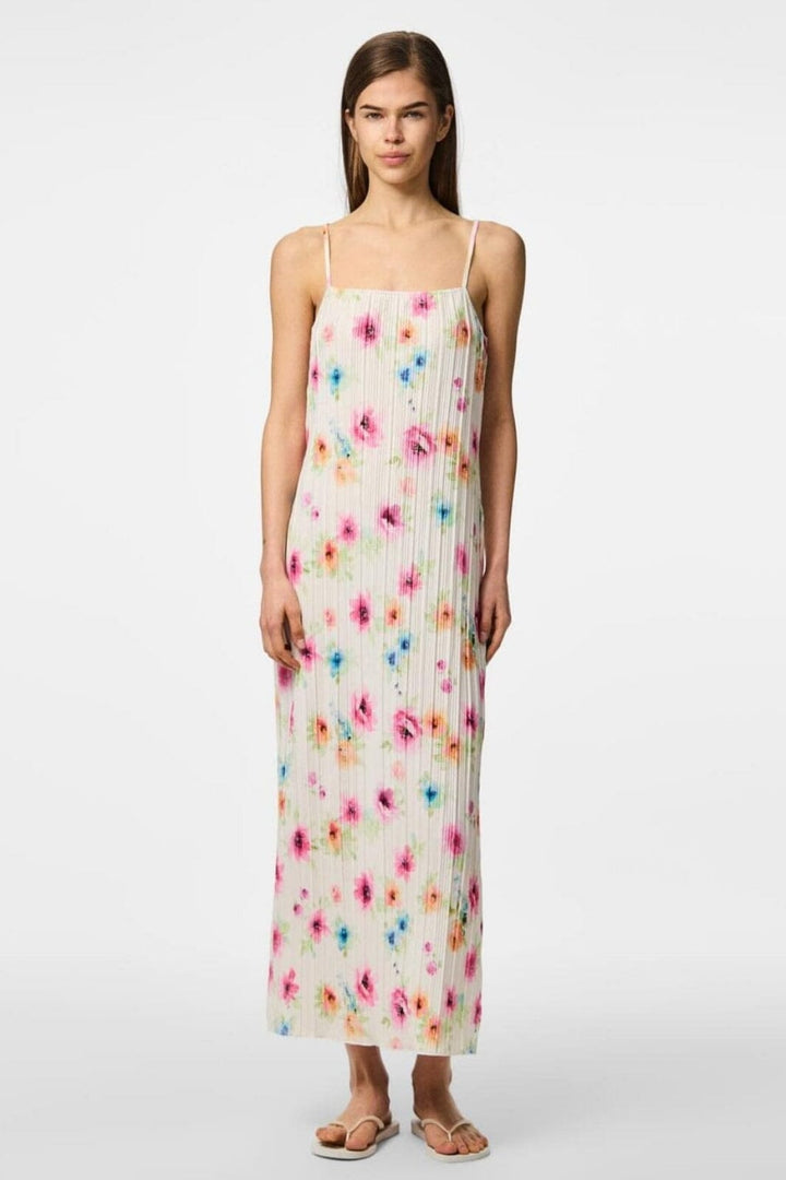 Pieces - Pcamber Sl Maxi Slip Dress Kca - 4842940 Bright White Blurry Flowers