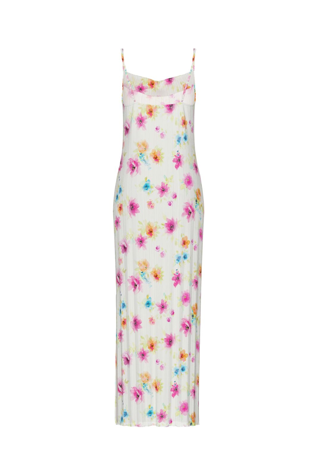 Pieces - Pcamber Sl Maxi Slip Dress Kca - 4842940 Bright White Blurry Flowers