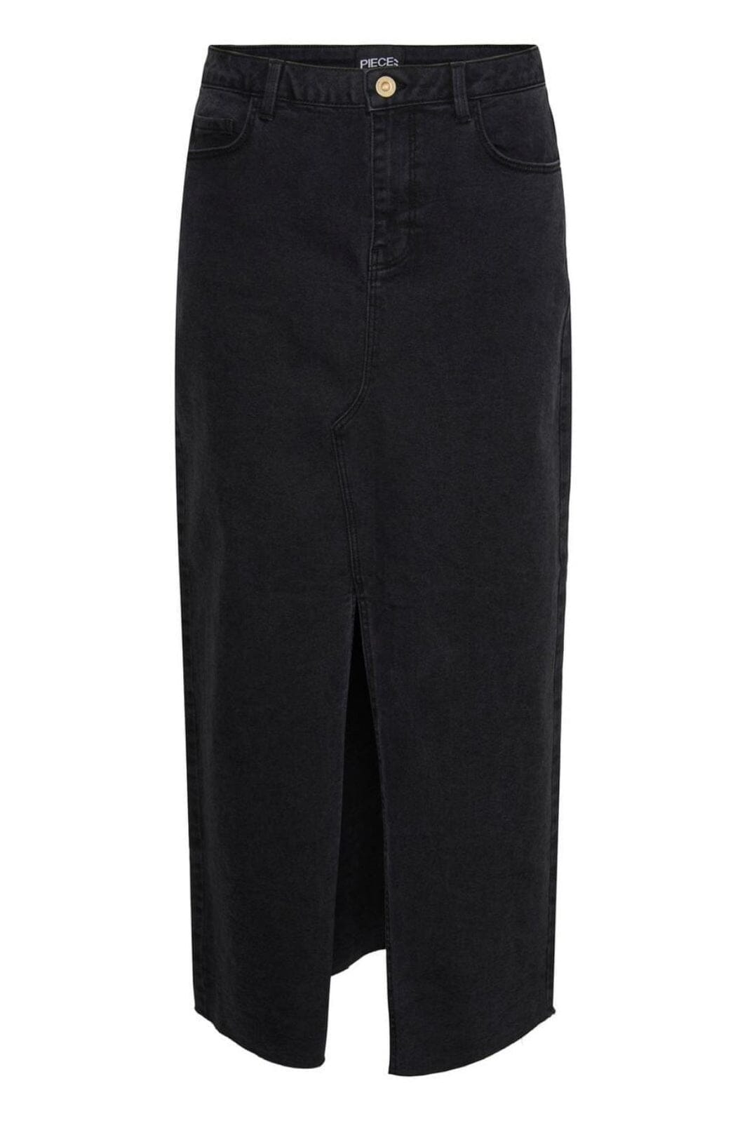 Pieces - Pcjessie Anklenim Skirt - 4511173 Black Nederdele