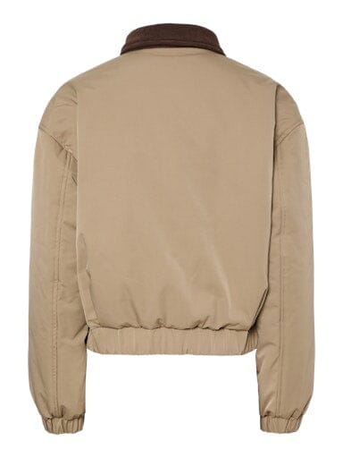Pieces - Pcjorma Short Padded Bomber Jacket - 4889738 Greige Hot Fudge Frakker