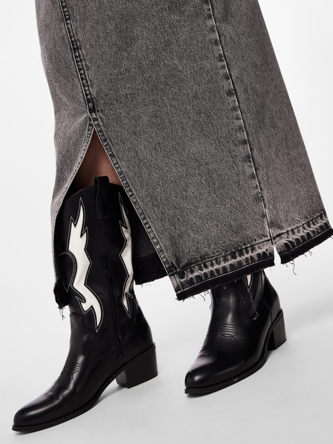 Pieces - Pcnora Ankle Skirt - 4499395 Grey Denim Nederdele