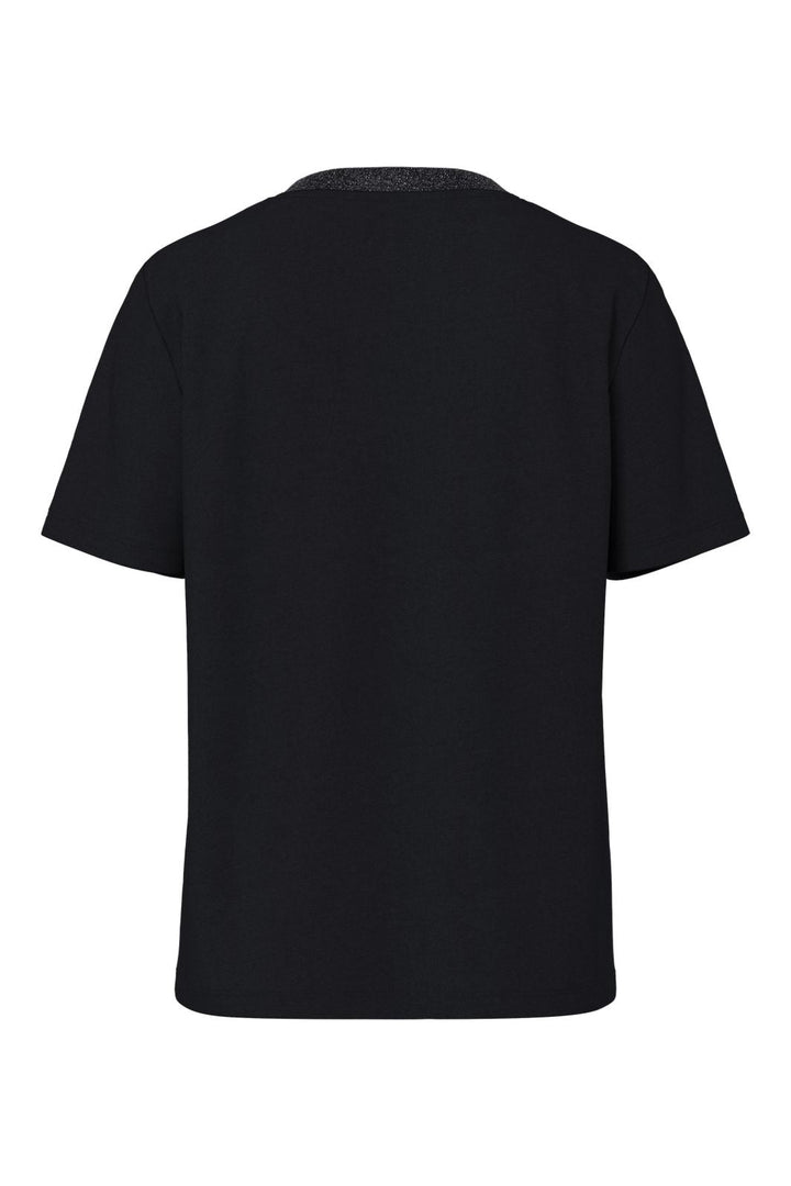 Pieces - Pcria Ss Lurex Neck Tee - 4991578 Black Lurex Rib