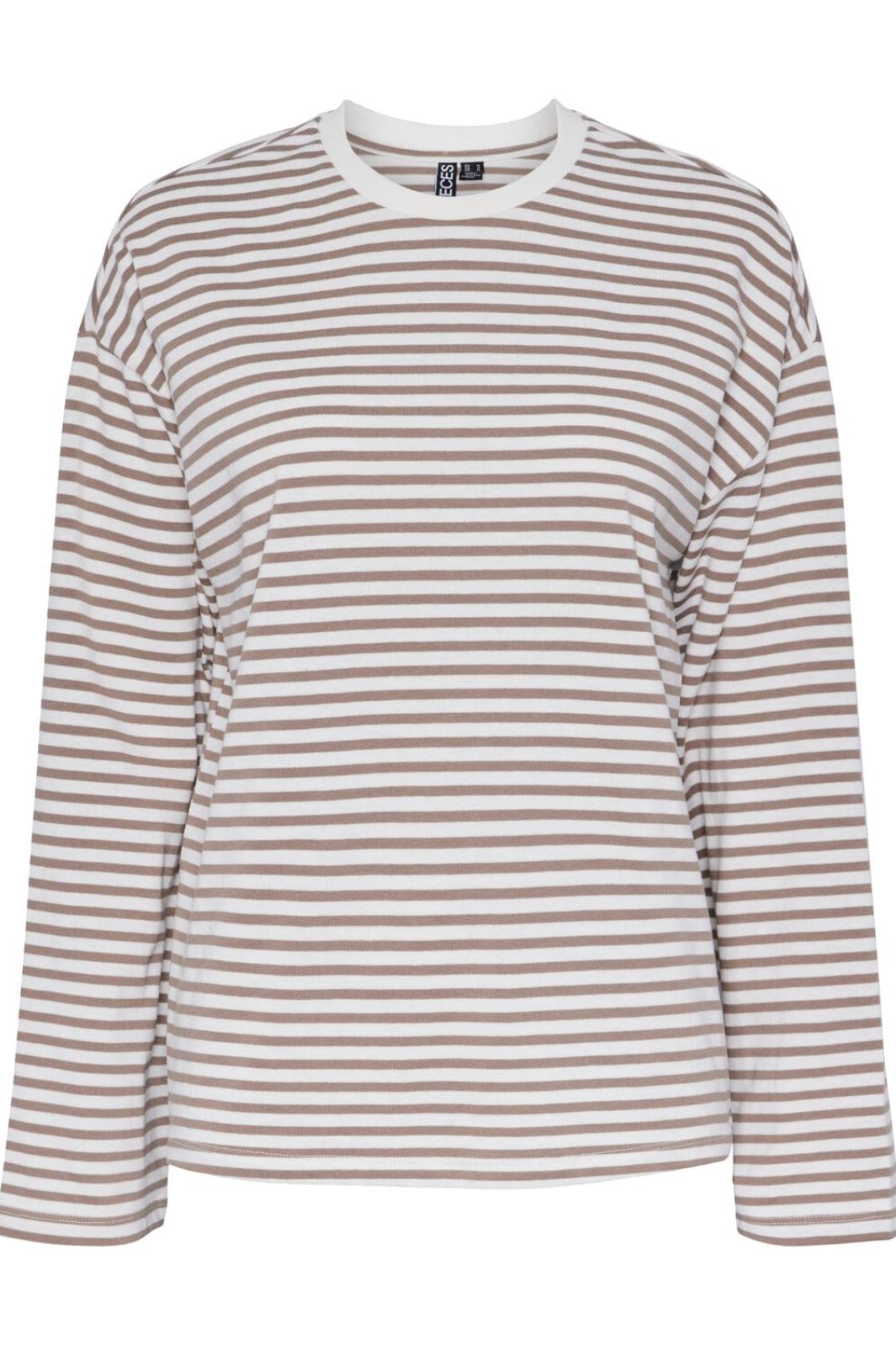 Pieces - Pcsadie Ls Top - 4402429 Cloud Dancer Fossil Bluser