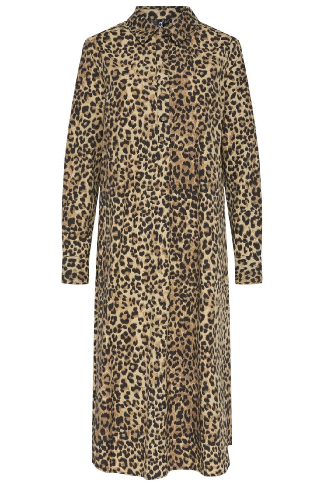 Pieces - Pcsloe Ls Midi Shirt Dress - 4698878 Tannin Leo Kjoler