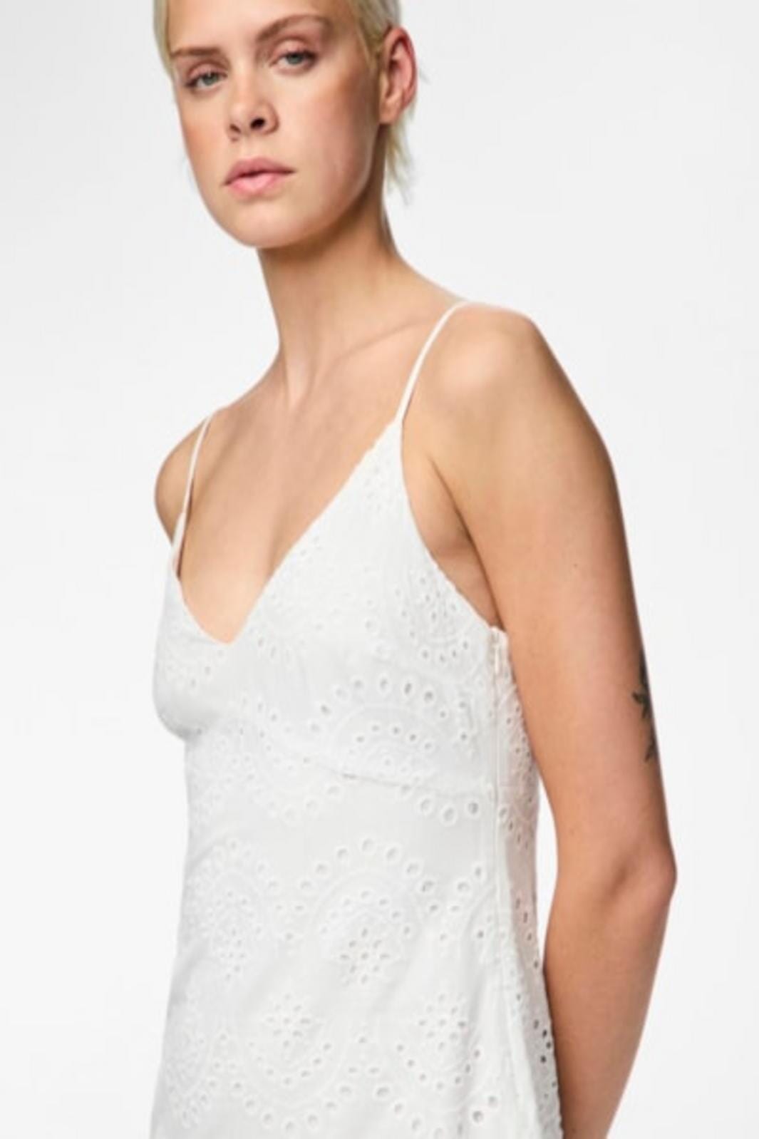 Pieces - Pcvilde Strap Dress - 4703759 Bright White Kjoler