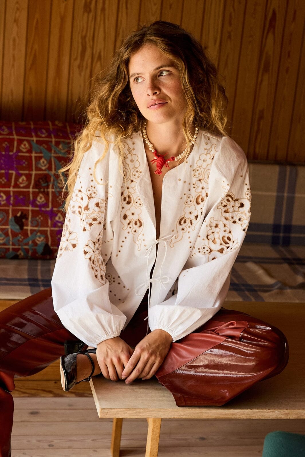Sissel Edelbo - Magdalena Top SE 1392 - Ecru Bluser
