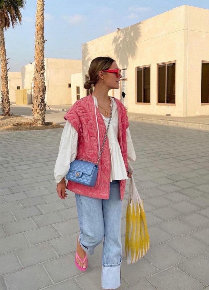 Sissel Edelbo - Vida Velvet Blanket Vest SE 719.4 - Pink Veste