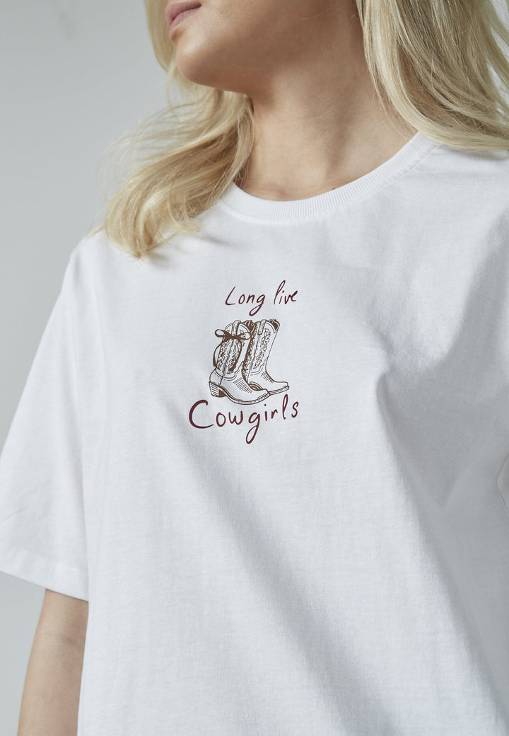 Sisters Point - Heda-Loose.Ss9 18794 - 829 - White/Mocha T-shirts