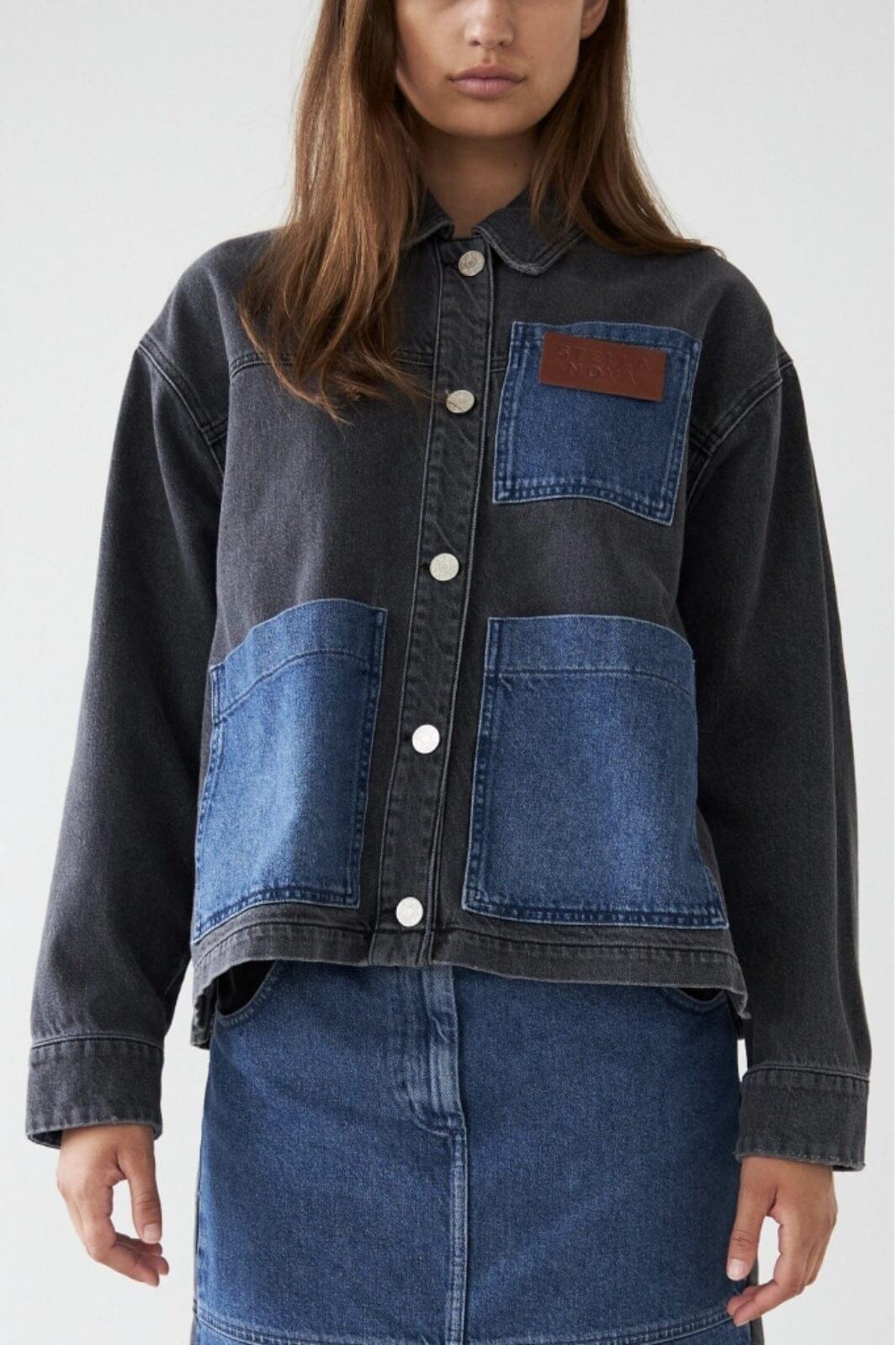 Stella Nova - Black And Blue Denim Shirt - 387 Blue Night Jakker