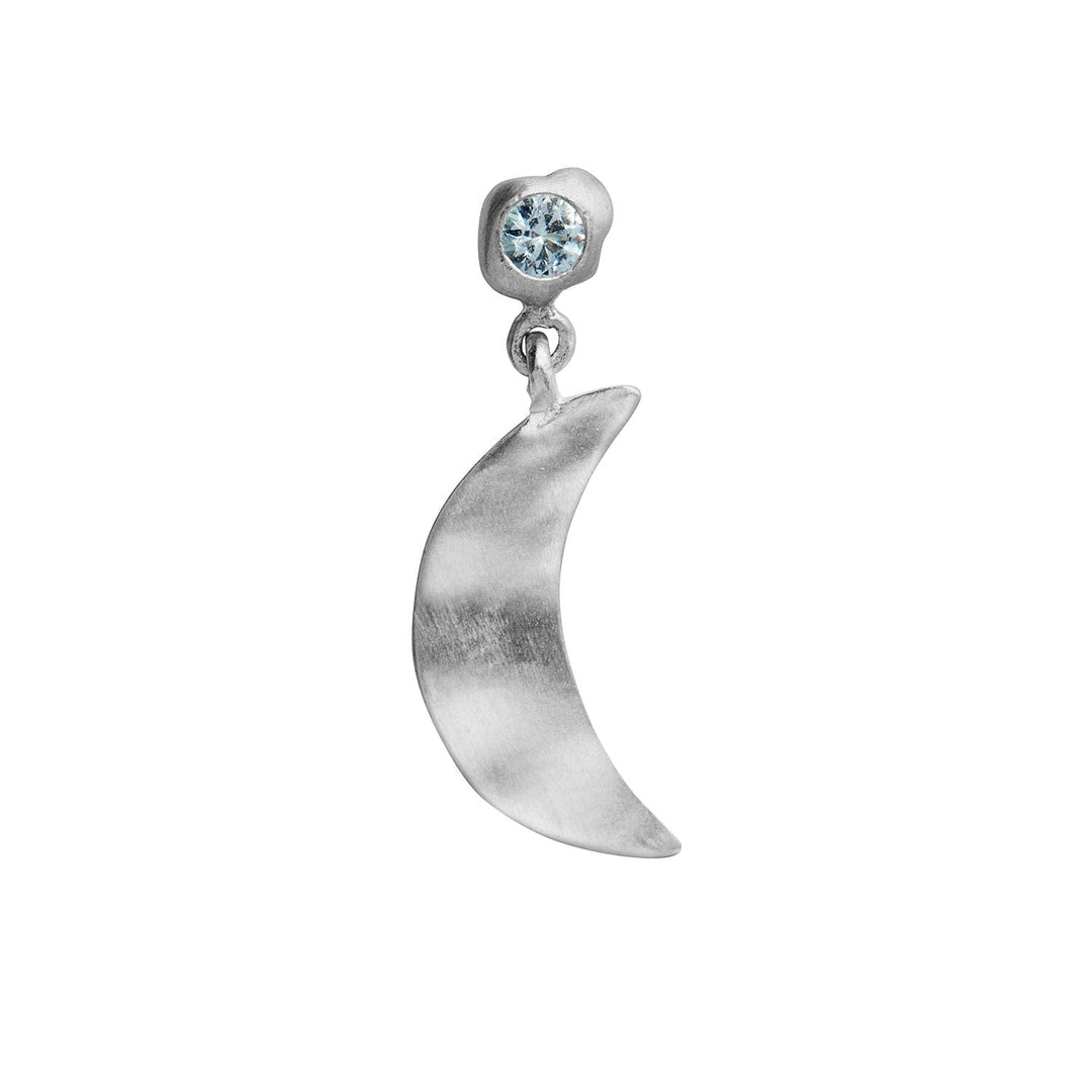 Stine A - Big Dot Bella Moon With Blue Lagune Stone - Silver - 1307-00-Blue Lagune Øreringe