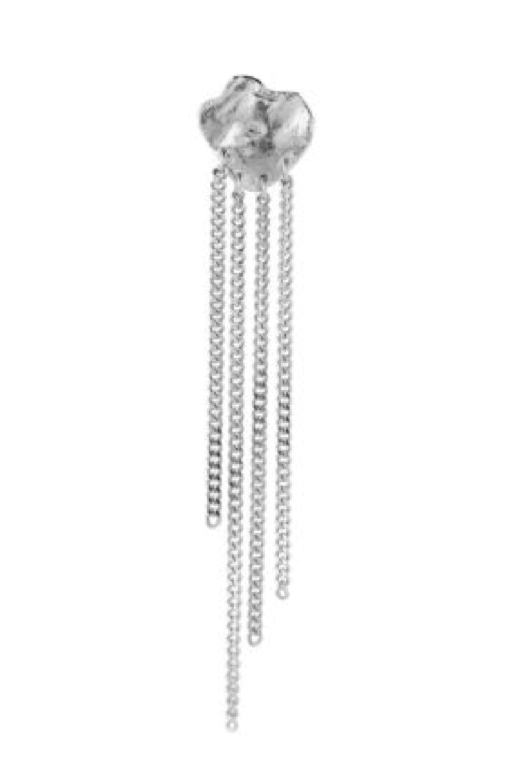 Stine A - Shell Reflections Earring With Chains Silver - Single - 1352-00-S Øreringe