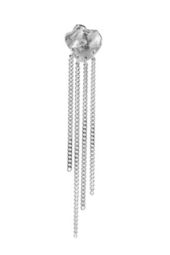 Stine A - Shell Reflections Earring With Chains Silver - Single - 1352-00-S Øreringe