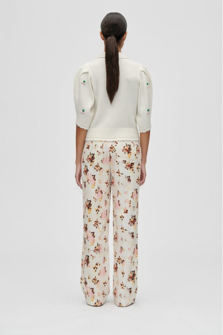 Stine Goya - 2359 Midweight Wool, Bubble Knit Polo Cardigansg-aw25-k044-2359 - Vanilla