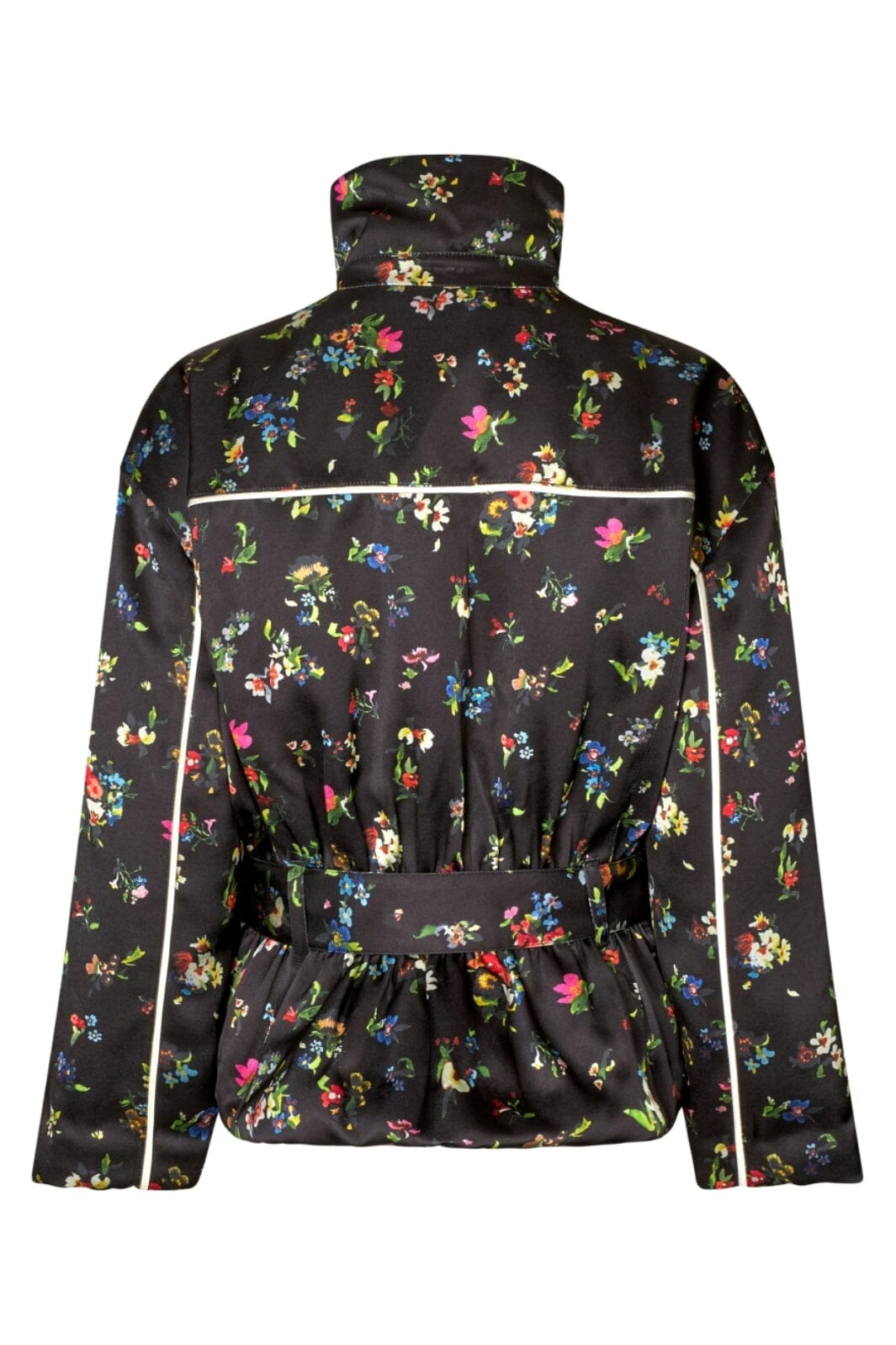 Stine Goya - 2407 Satin Ruffle, Cinched Aviator Bomber Jacketsg-aw25-j056-2407 - Magnolia Garden