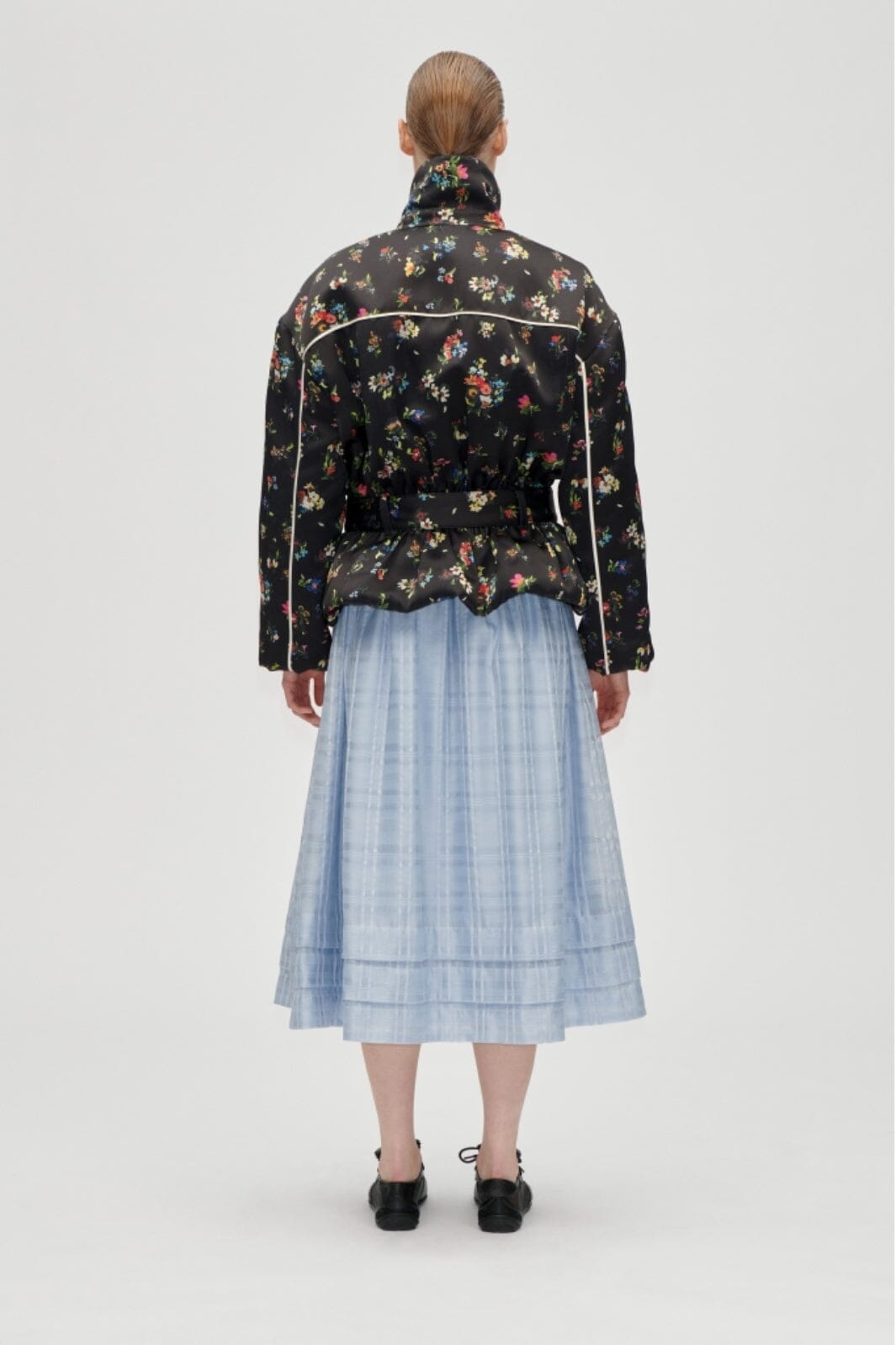 Stine Goya - 2407 Satin Ruffle, Cinched Aviator Bomber Jacketsg-aw25-j056-2407 - Magnolia Garden