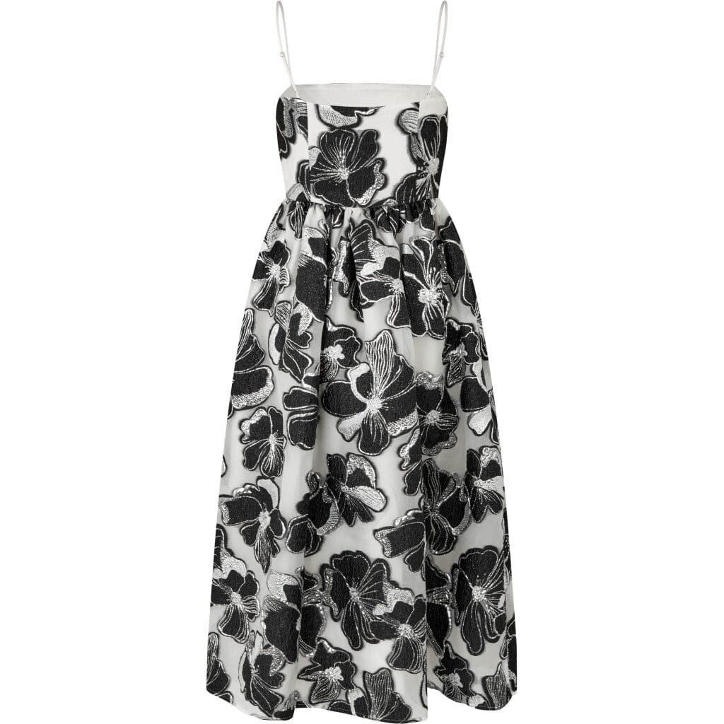 Stine Goya - Voluminous Gathered Midi Dress, 1608 Organza Jacquard - Anemone Jacquard Kjoler