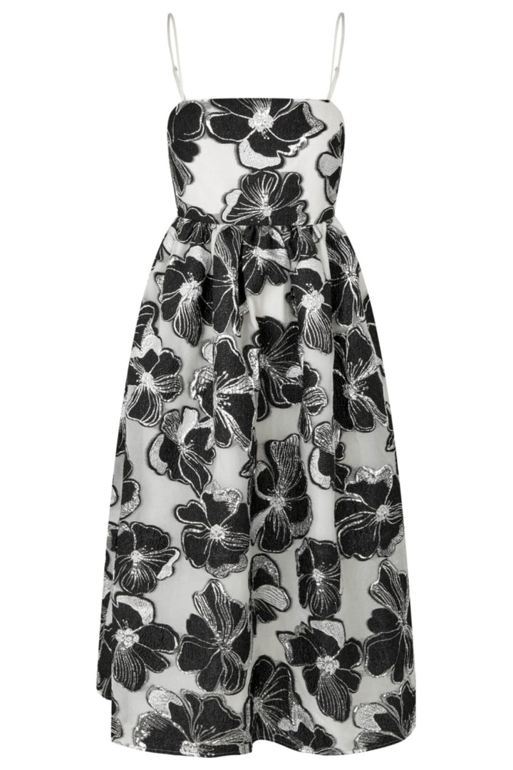 Stine Goya - Voluminous Gathered Midi Dress, 1608 Organza Jacquard - Anemone Jacquard Kjoler