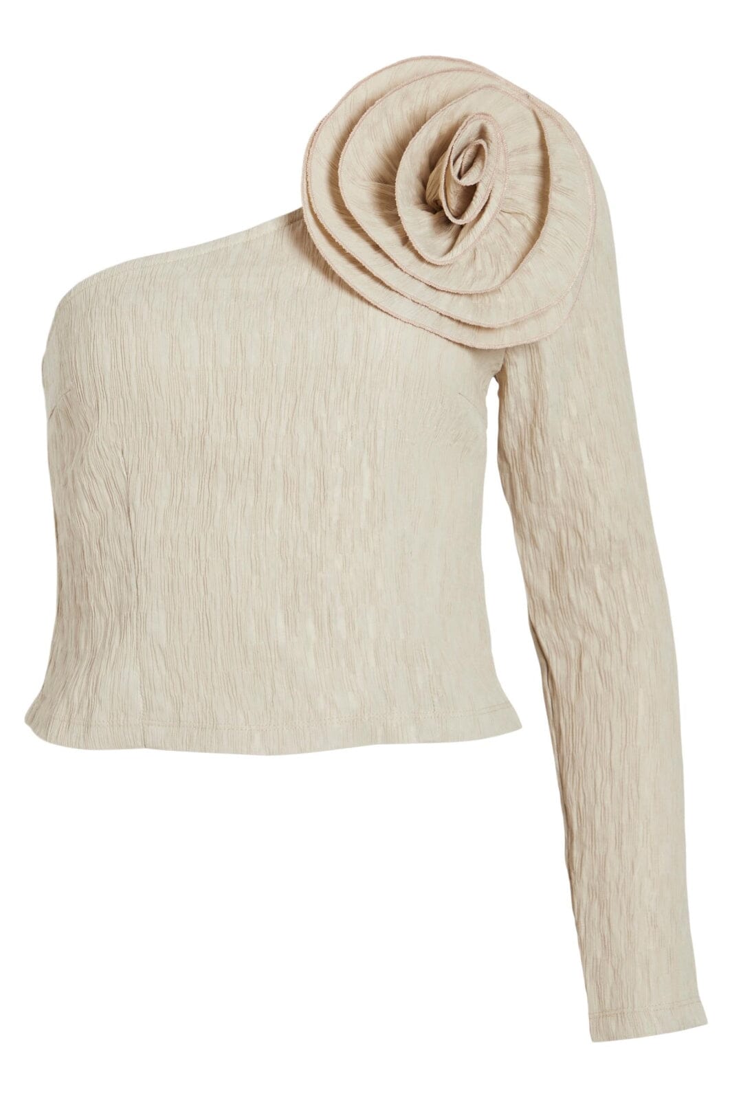 Vila - Viflowery Short One Shoulder Top /E - 4487918 Cement Bluser